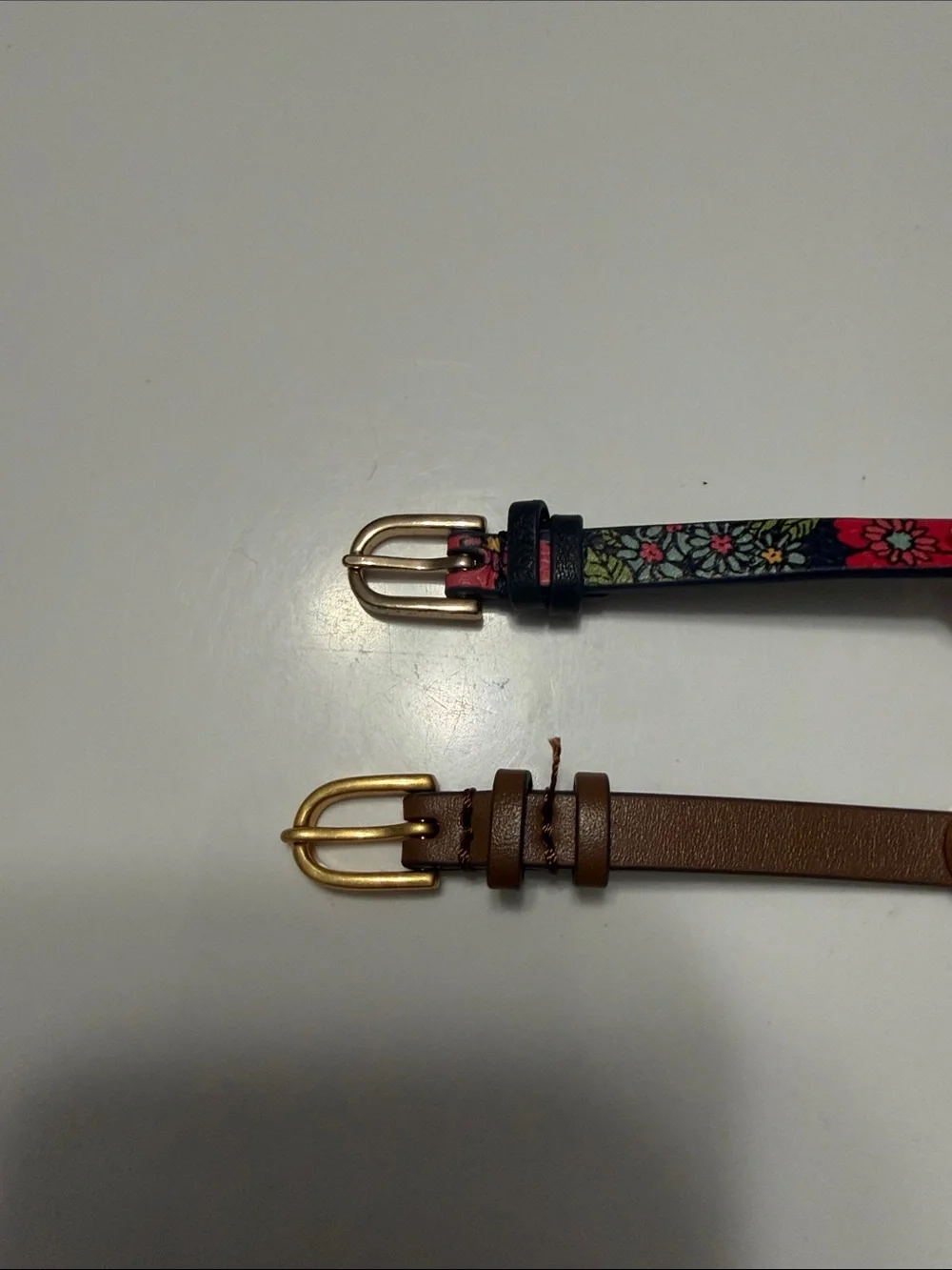 TWO Tory Burch blue floral and Brown Leather Women's bracelets
